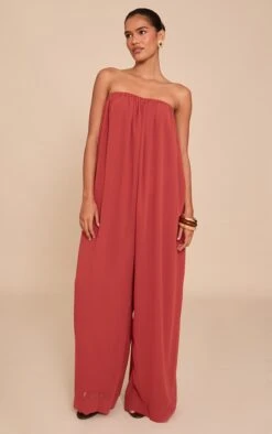 Prettylittlething Rust Chiffon Bandeau Puffball Jumpsuit -Pretty Little Thing Shop 8e736f5bfddd51818e1429e5da325ca9d7017ceb CNM7311 3 rust chiffon bandeau puffball jumpsuit
