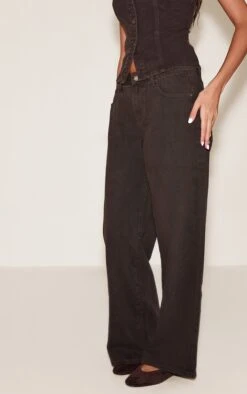 Prettylittlething Dark Chocolate Mid Waist Wide Leg Jeans -Pretty Little Thing Shop 8ecae7ede54a12ac1e909d6ea91af64e9abf97ad CNN6690 2 dark chocolate mid waist wide leg jeans
