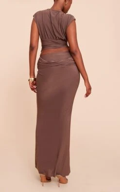 Prettylittlething Mushroom Double Layer Slinky Drape Waist Maxi Skirt -Pretty Little Thing Shop 8ed7f56cfd3e6198c66d895a704fcaa66358768f CNN3159 3 mushroom double layer slinky drape waist maxi skirt