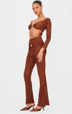 Prettylittlething Chocolate Devore Long Sleeve Trim Cut Out Detail Jumpsuit -Pretty Little Thing Shop 8f60b85670a22f2fee89943d724ce6b30b40f556 cnl0525 3
