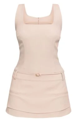 Prettylittlething Beige Woven Belt Detail Skort Romper -Pretty Little Thing Shop 8f9661e6d7cf68fa56fa403e8aabed5342dc8c2b CNN0130 5 beige woven belt detail skort playsuit