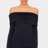Prettylittlething Black Matte Sculpt Double Layer Foldover Bardot Long Sleeve Mini Dress -Pretty Little Thing Shop 913fb4f600b815c9e36a8b7ccd979e8a3898dd18 cnl4519 1