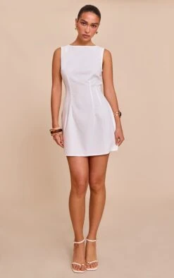 Prettylittlething White Boat Neck Linen Shift Dress 7 Prettylittlething White Boat Neck Linen Shift Dress -Pretty Little Thing Shop 91e78d08a6a04cf4d27761df7a29808223f01023 CNM1546 3 white boat neck linen shift dress