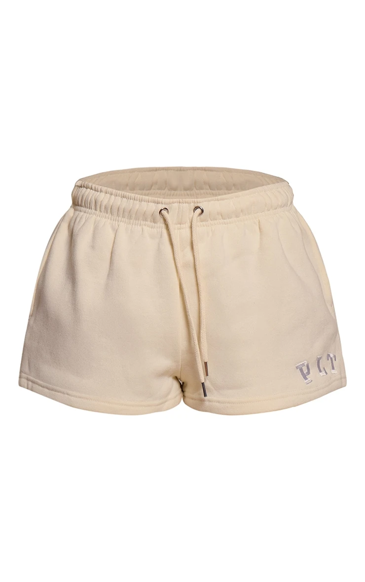 Prettylittlething Cream Logo Sweat Shorts 5 Prettylittlething Cream Logo Sweat Shorts - Image 5