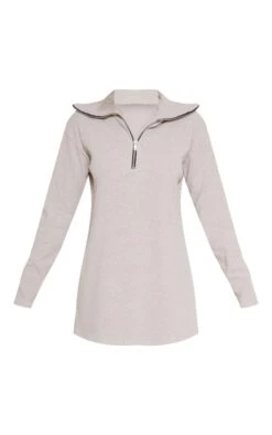 Prettylittlething Sand Rib High Neck Half Zip Oversized Sweater Dress -Pretty Little Thing Shop 924af2508b239d0d8541659267a4bb43daa3b0e5 cnc2874 5