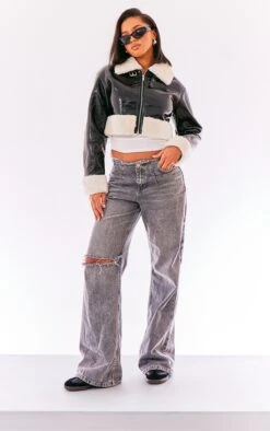 Prettylittlething Black Faux Fur Trim Buckle Collar Vinyl Cropped Jacket 7 Prettylittlething Black Faux Fur Trim Buckle Collar Vinyl Cropped Jacket -Pretty Little Thing Shop 92e8b3f05e477621149b0a878f3a165449cb53bb cnf1344 3