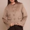 Prettylittlething Taupe Brushed Wool Single Breasted Jacket