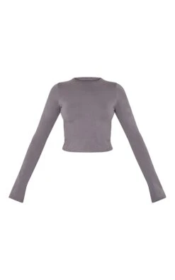 Prettylittlething Charcoal Cotton Long Sleeve Crew Neck Top -Pretty Little Thing Shop 93a687361604a3c7f14e49400d1a8798513109e7 CNM2695 5 charcoal cotton long sleeve crew neck top