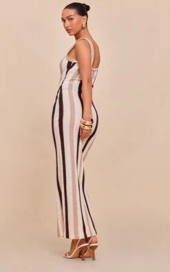 Prettylittlething Brown Striped Textured Scoop Neck Maxi Dress -Pretty Little Thing Shop 93ac097b0195605a8d536e6a2d046946e7b79ca6 CNM8741 2 brown striped textured scoop neck maxi dress