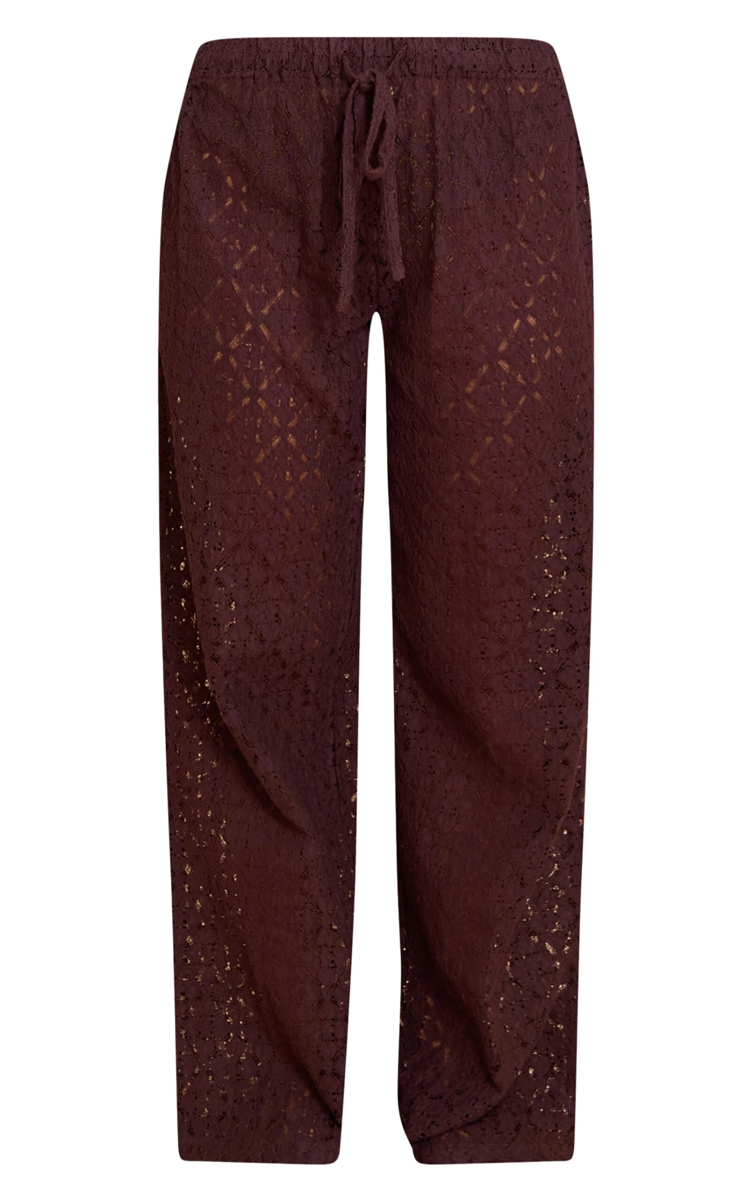 Prettylittlething Brown Lace Straight Leg Pant 5 Prettylittlething Brown Lace Straight Leg Pant - Image 5