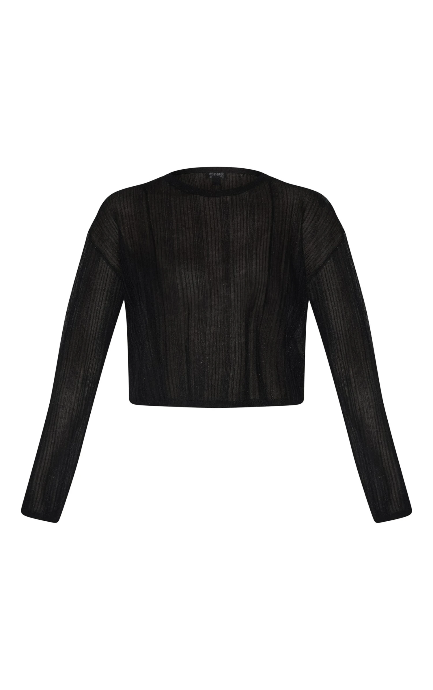 Prettylittlething Black Sheer Knit Oversized Top 5 Prettylittlething Black Sheer Knit Oversized Top - Image 5