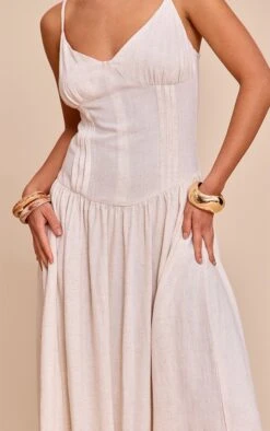 Prettylittlething Natural Textured Woven Pleat Detail Maxi Dress -Pretty Little Thing Shop 95a97c8ffc04b28a0c37caa4ddc48071e0daa1fd CNN3858 4 natural textured woven pleat detail maxi dress