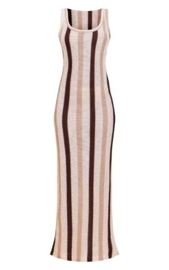 Prettylittlething Brown Striped Textured Scoop Neck Maxi Dress -Pretty Little Thing Shop 96424b442891466493e94314cc40980bbebf0cca CNM8741 5 brown striped textured scoop neck maxi dress
