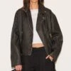Prettylittlething Black Vintage Faux Leather Oversized Zip Up Biker Jacket -Pretty Little Thing Shop 9702d6156cc20f51b2c0fca978c438d05c31b457 CNH0245 1 black vintage faux leather oversized zip up biker jacket
