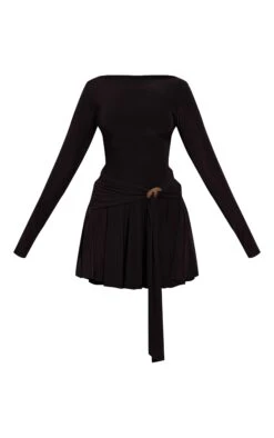 Prettylittlething Black Slinky Trim Belt Detail Mini Shift Dress -Pretty Little Thing Shop 9796b41878f93b6c5338284335935c5068c85000 CNO3120 5 black slinky trim belt detail mini shift