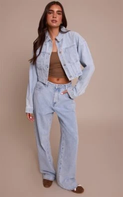 Prettylittlething Light Blue Balloon Sleeve Cropped Denim Jacket -Pretty Little Thing Shop 97b434f50e03aa3536ecc70f7758b44a6fd30fd6 CNM9278 3 light blue balloon sleeve cropped denim jacket