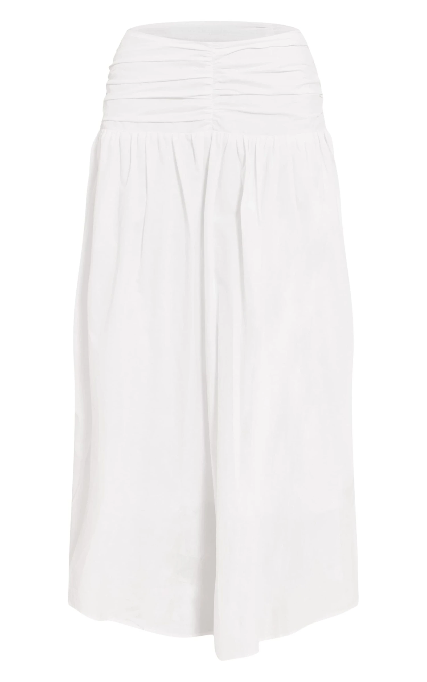 Prettylittlething White Cotton Poplin Ruched Dropped Waist Maxi Skirt 5 Prettylittlething White Cotton Poplin Ruched Dropped Waist Maxi Skirt - Image 5