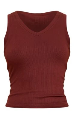Prettylittlething Chocolate Soft Rib V Neck Vest Top -Pretty Little Thing Shop 97d8d2fd450b01351e1105a45c8547b0bbb7e49b CNM9812 5 chocolate soft rib v neck vest top