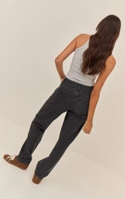 Prettylittlething Grey High Waist Boyfriend Jeans -Pretty Little Thing Shop 97f27efb2ee010dc4ff0d25749b23a0796fc164f CNL7017 3 grey high waist boyfriend jeans