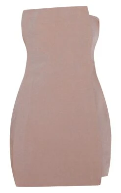 Prettylittlething Mushroom Woven Panel Detail Bandeau Mini Dress -Pretty Little Thing Shop 98df8a615b60153212f7ccb7875e50ff29f7212e cnl9087 5