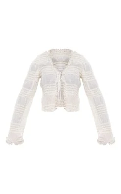 Cream Textured Woven Frill Tie Long Top 7 Cream Textured Woven Frill Tie Long Top -Pretty Little Thing Shop 991225ed3c5367fdaf00fbc04684517f181faa3b cni5546 5