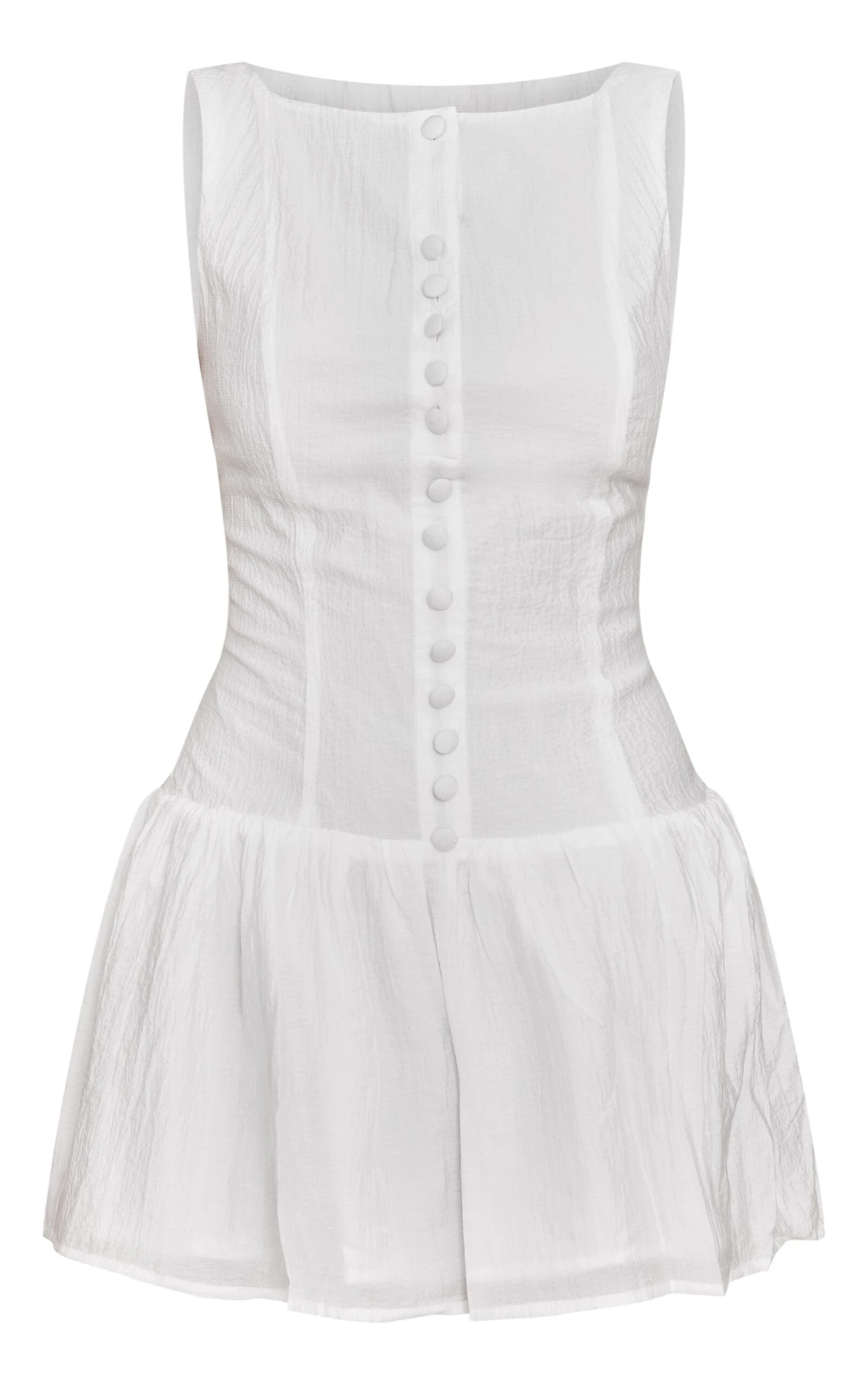 Prettylittlething White Scoop Back Button Down Shift Dress 5 Prettylittlething White Scoop Back Button Down Shift Dress - Image 5