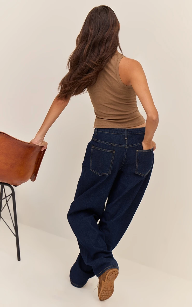 Prettylittlething Indigo High Waist Boyfriend Jeans 3 Prettylittlething Indigo High Waist Boyfriend Jeans - Image 3