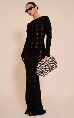 Black Long Sleeve Backless Maxi Dress -Pretty Little Thing Shop 994514f415ba0dac7c40648c373d7a6f12af48c2 CNO0188 3 black long sleeve backless maxi dress