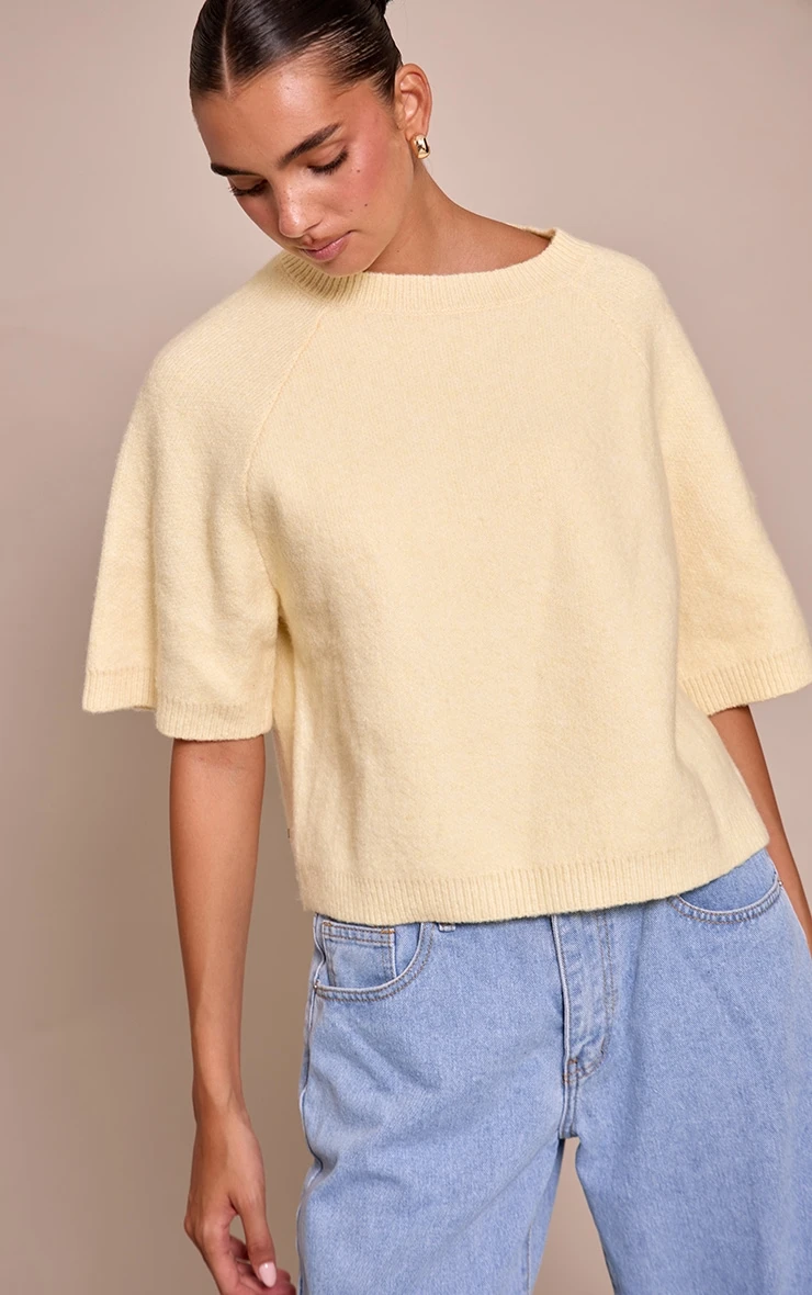 Prettylittlething Lemon Soft Knit T-shirt 1 Prettylittlething Lemon Soft Knit T-shirt