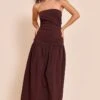 Chocolate Stretch Woven Bandeau Ruched Maxi Dress -Pretty Little Thing Shop 9aa80b00f5a1cdc5edb9566e4c1e6437b6878337 CNO0204 1 chocolate stretch woven bandeau ruched maxi dress