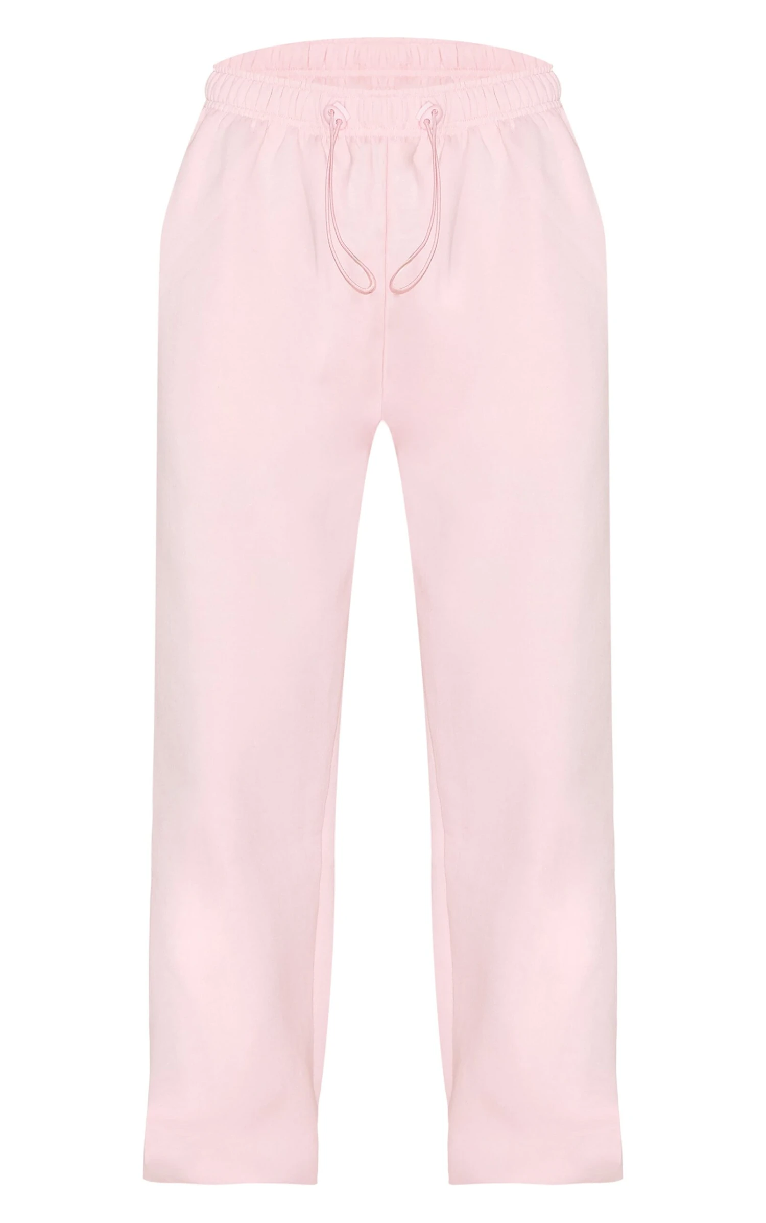 Prettylittlething Baby Pink Drawcord Hem Oversized Sweatpants - Image 5