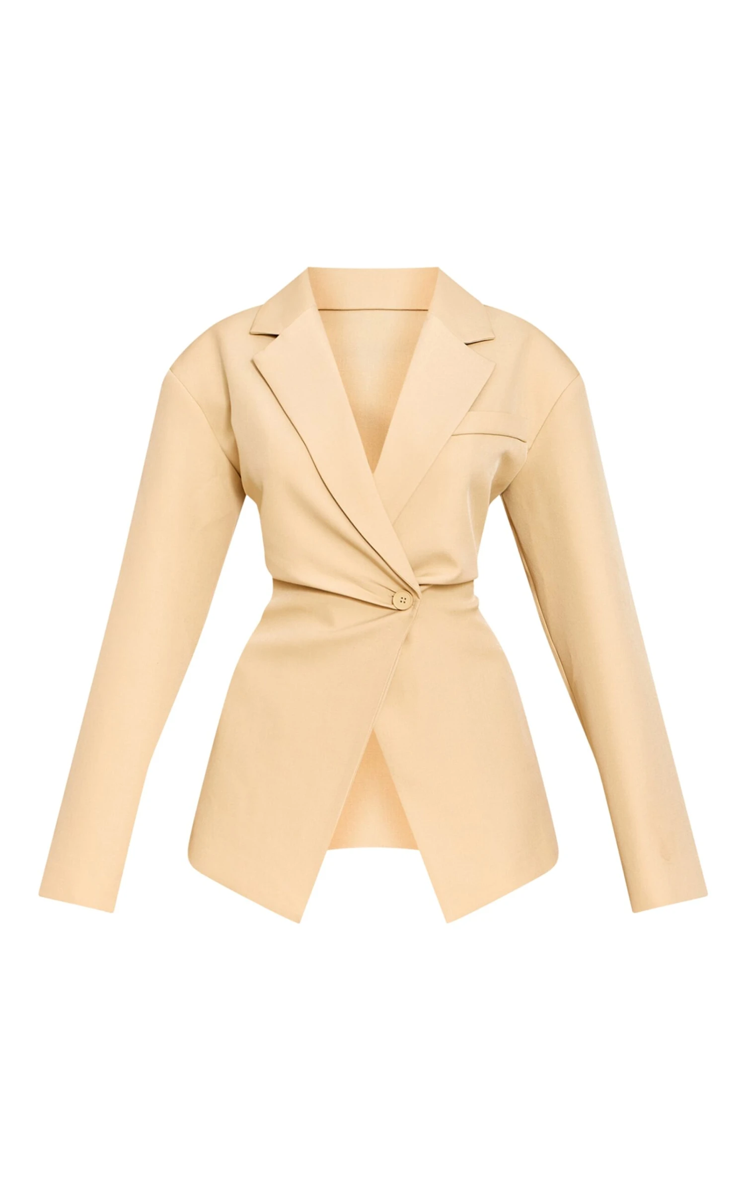 Prettylittlething Butter Cream Tailored Cinched Waist Blazer 5 Prettylittlething Butter Cream Tailored Cinched Waist Blazer - Image 5
