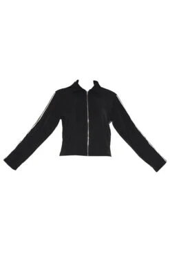 Prettylittlething Black Side Stripe Woven Cropped Jacket -Pretty Little Thing Shop 9b47318e0f4e0678ea4630a38d54320c46d2306f CNM0273 5 black side stripe woven cropped jacket