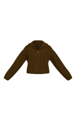 Khaki Half Zip Soft Knit Sweater -Pretty Little Thing Shop 9b7482a3d1894d7e4b531d051079a73f665e9b12 CNN9627 5 khaki half zip soft knit jumper