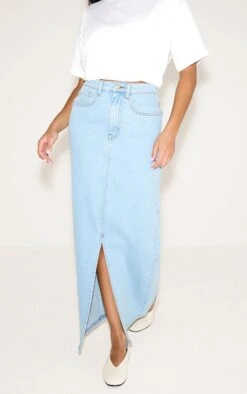 Prettylittlething Light Blue Split Denim Maxi Skirt -Pretty Little Thing Shop 9b818659d77a5a6adc8addc6a129bada61c1d60e CNM6035 2 light blue split denim maxi skirt