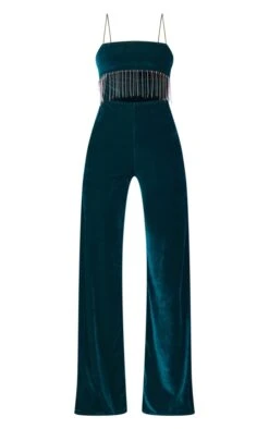 Emerald Green Velvet Cut Out Diamante Tassel Strappy Jumpsuit -Pretty Little Thing Shop 9b8a31ed8403cb2fc19c17b73cc561168bd84014 cnb5089 5