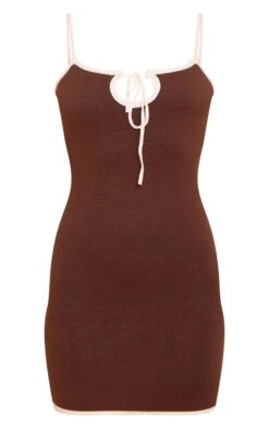 Prettylittlething Chocolate Contrast Tie Mini Dress -Pretty Little Thing Shop 9c125fc8d5d73045d5df299ab0ac0c456e1e5b5d CNN6432 5 chocolate contrast tie mini dress