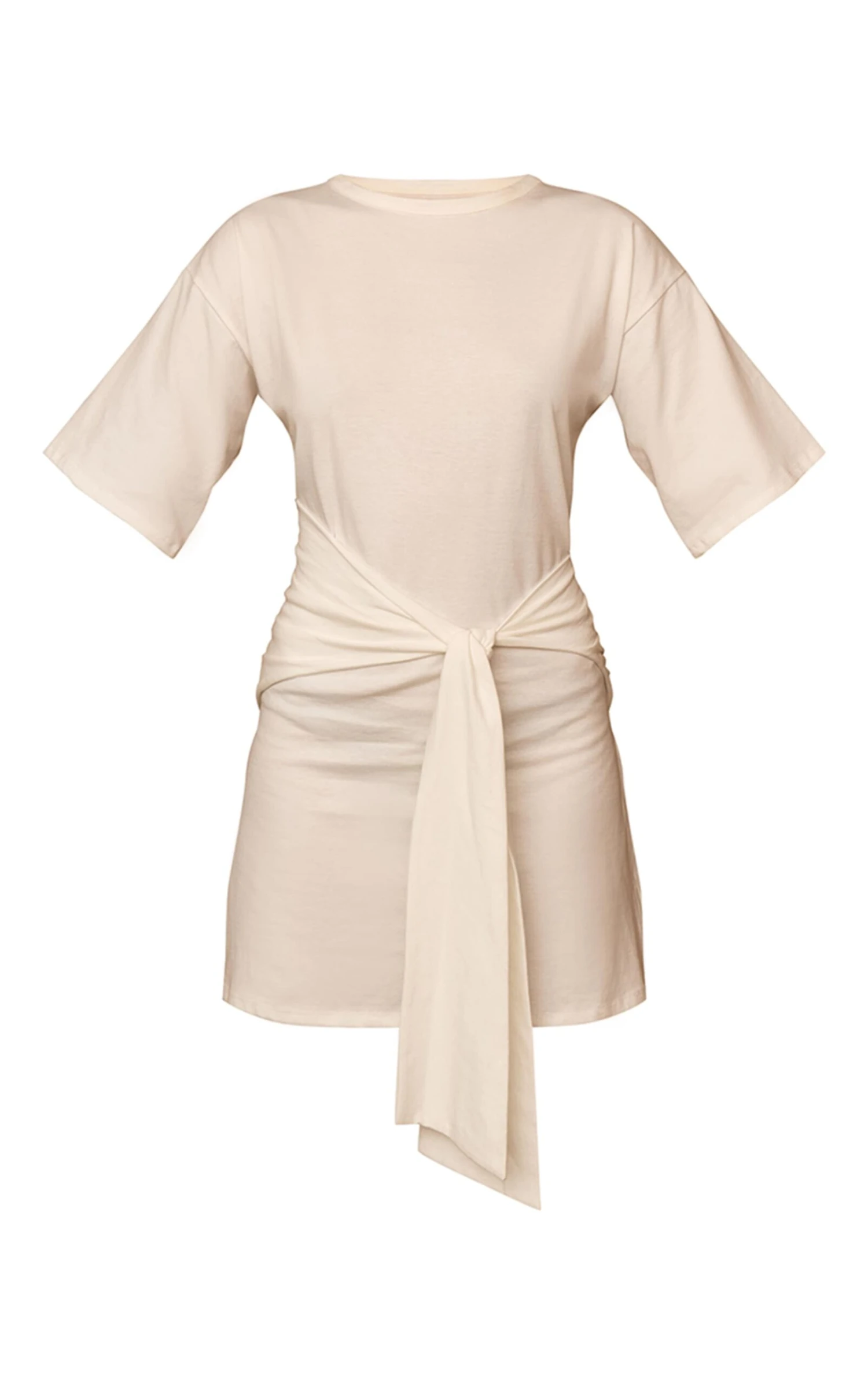 White Wrap Detail T-Shirt Dress 5 White Wrap Detail T-Shirt Dress - Image 5