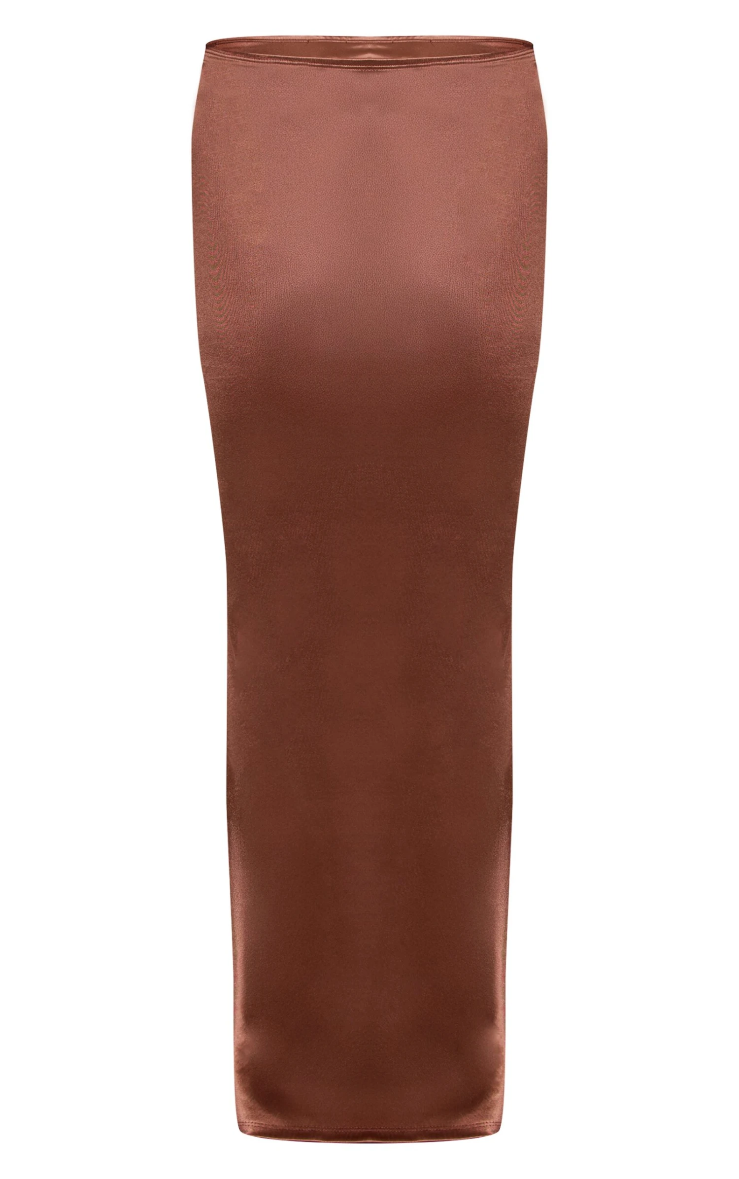 Brown Stretch Satin Split Side Maxi Skirt 5 Brown Stretch Satin Split Side Maxi Skirt - Image 5