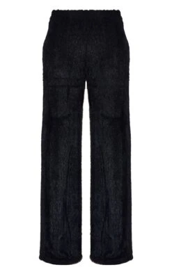 Prettylittlething Black Textured Wide Leg Low Rise Pants -Pretty Little Thing Shop 9ceaa31c13dd5ea0224293f653dec0ffec676d2c CNM2120 5 black textured wide leg low rise trousers