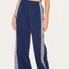 Prettylittlething Navy Shell Bow Detail Track Pants