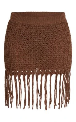 Prettylittlething Chocolate Crochet Knit Tassel Mini Skirt -Pretty Little Thing Shop 9d4557488428d12dadc34a641921662b77563b6b CNN2604 6 chocolate crochet knit tassel mini skirt