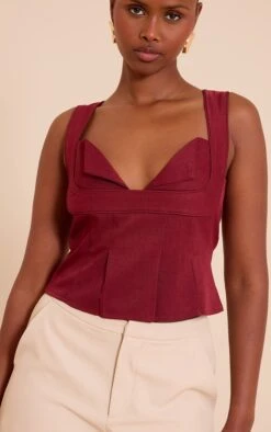 Prettylittlething Deep Red Layered Corset -Pretty Little Thing Shop 9d555e975082c1d19a7b446f9a594583638bf3bf CNM4636 4 deep red layered corset