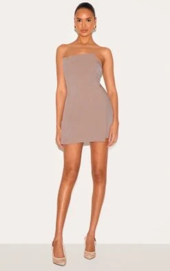 Prettylittlething Mushroom Woven Panel Detail Bandeau Mini Dress -Pretty Little Thing Shop 9d82ec724870ac6500b0155ac856a058bef89082 cnl9087 3