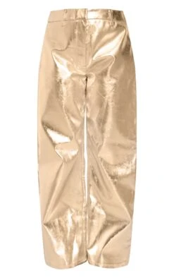 Prettylittlething Gold Metallic Faux Leather Straight Leg Tailored Pants -Pretty Little Thing Shop 9de721d33970ac81c84902012b308214e6a801b2 cng4416 5