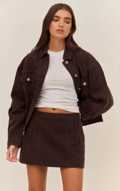 Prettylittlething Dark Chocolate Pleat Detail Denim Mini Skirt -Pretty Little Thing Shop 9e73f58f418c481d753912b270799f7fc5fbafb2 CNN6701 4 dark chocolate pleat detail denim mini skirt