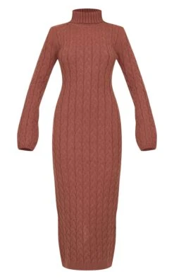 Prettylittlething Cappuccino Chunky Cable Knit Roll Neck Maxi Sweater Dress -Pretty Little Thing Shop 9edd58f6b7d2e07b694973a6d2ef60ce8a2168fe cnk3904 5