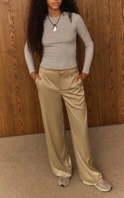Sage Satin Tailored Detail Wide Leg Pants 7 Sage Satin Tailored Detail Wide Leg Pants -Pretty Little Thing Shop 9efc54c1cf0109f029f36bc52643e79eb5ddf36c CNO1584 3 sage satin tailored detail wide leg trousers