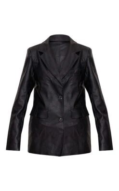 Prettylittlething Washed Black Textured Faux Leather Blazer -Pretty Little Thing Shop 9f41c1d34318048f2f4edd8961ef9ae7d308d44a cnj9069 5