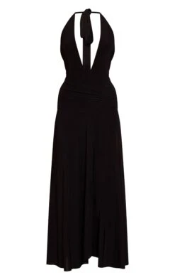 Prettylittlething Black Plunge Ruched Midaxi Dress -Pretty Little Thing Shop 9fa765851322f415aa9d37e9e164e85b6f5fb178 CNO5161 5 black plunge ruched midaxi dress